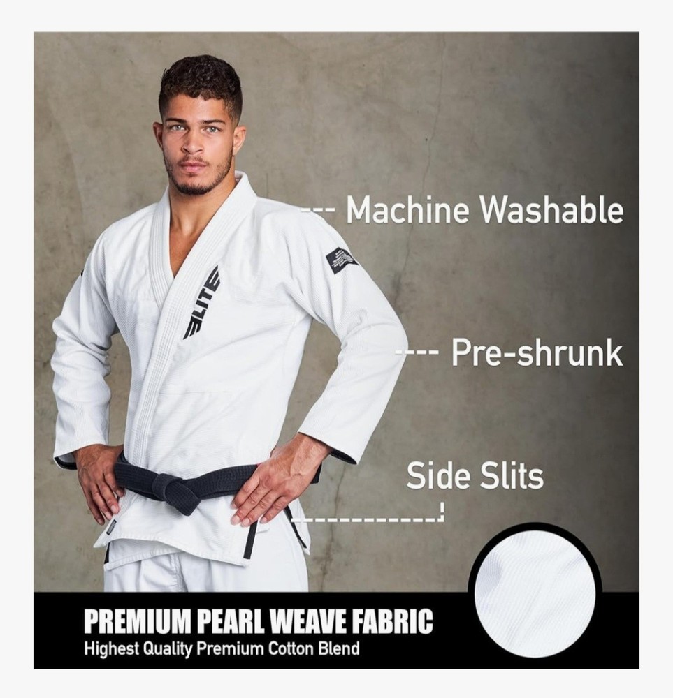 Elite Sports BJJ GI for Men IBJJF Kimono BJJ Jiu Jitsu GI W/Preshrunk Fabric, GI