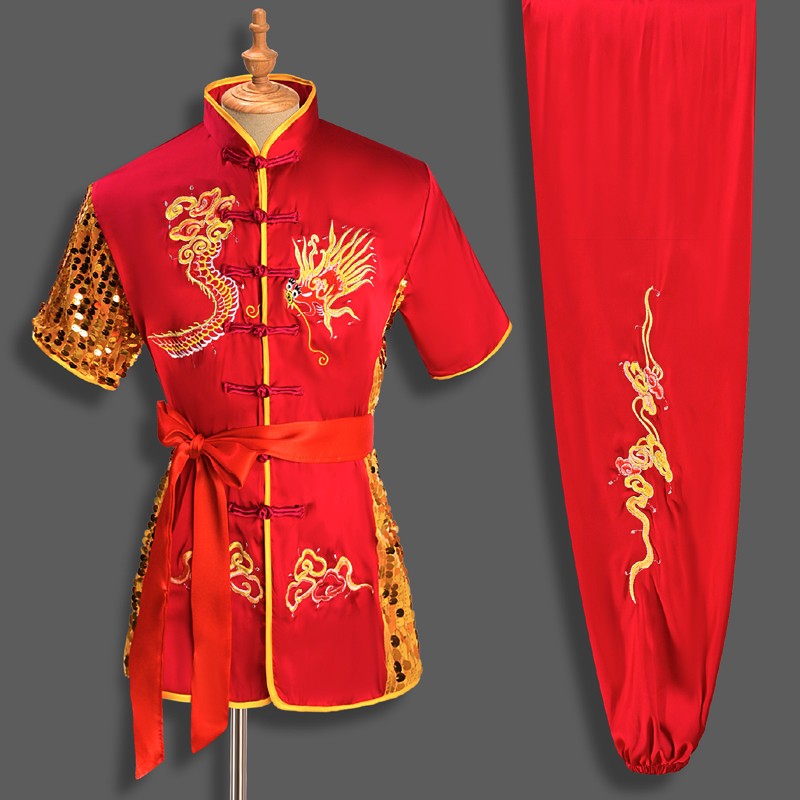 Quality Silk Chinese Kung Fu Taichi Uniform Wushu Suit Clothes Dragon Embroidery