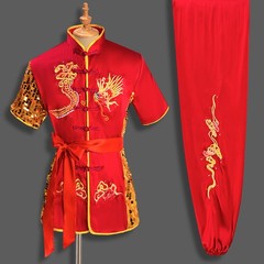 Quality Silk Chinese Kung Fu Taichi Uniform Wushu Suit Clothes Dragon Embroidery