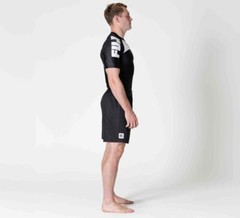 Fuji Sports IBJJF Ranked BJJ Jiu Jitsu Short Sleeve SS Rashguard – Black