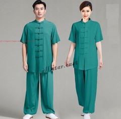 Unisex Cotton Blend Tai Chi Suit Morning Exercise Uniform Kung Fu Clothing Suit