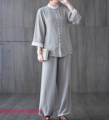 Women’s Cotton Linen Shirts +Pants Tai Chi Sets Blouse Arts Kung Fu Su Uniforms