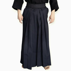 Japanese Hakama with Hook and Loop Fastener – Budo – Aikido – Kendo (Black)