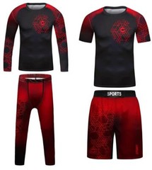 USA Ship Kids Brazilian Jiu-Jitsu BJJ MMA Uniform Combo Set Rashguard Shorts