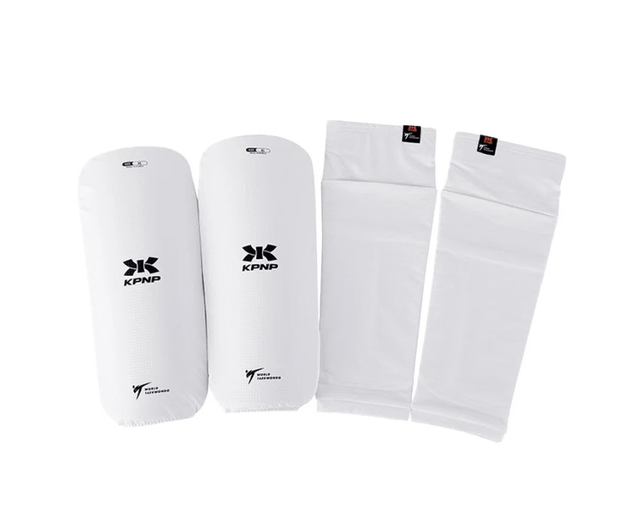Kpnp taekwondo black label shin guard white / official gear / 100% authentic