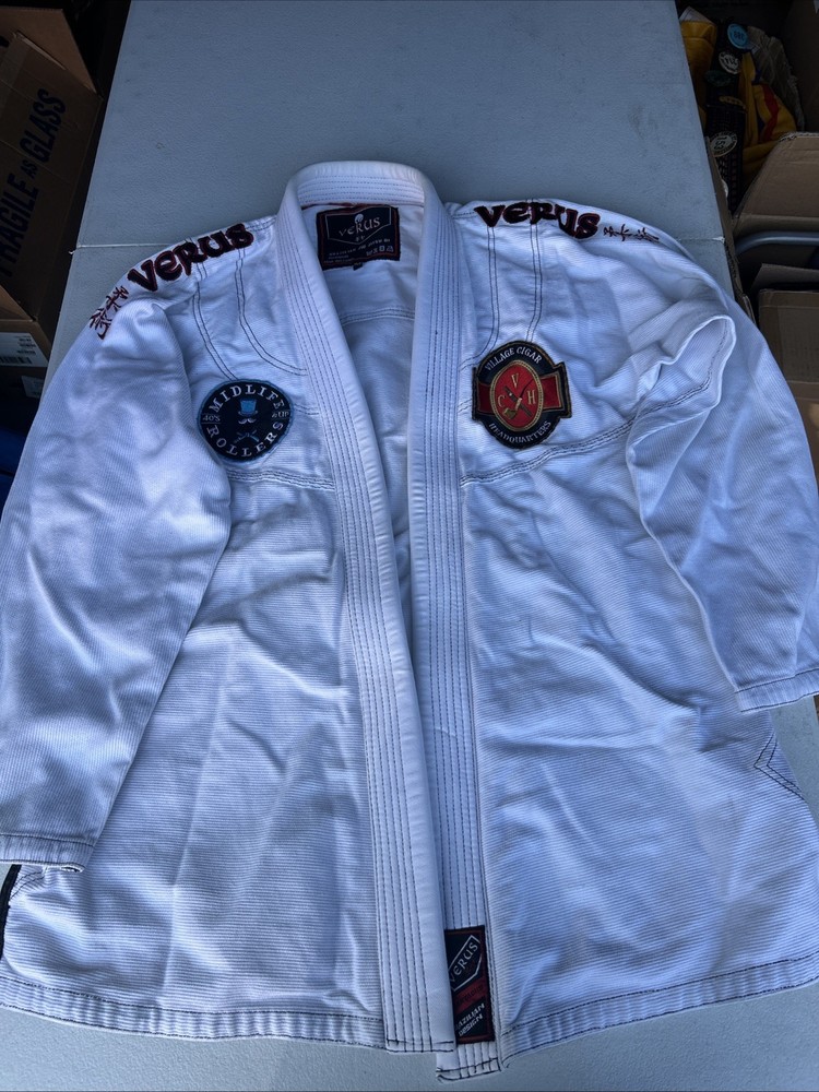 Verus BJJ Gi Jacket A5 White Brazilian Jiu Jitsu Pearl Weave Jacket Only