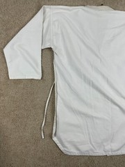 Taekwondo Uniform Mens Size 48 Relaxed Fit V-Neck Side Slit Drawstring White