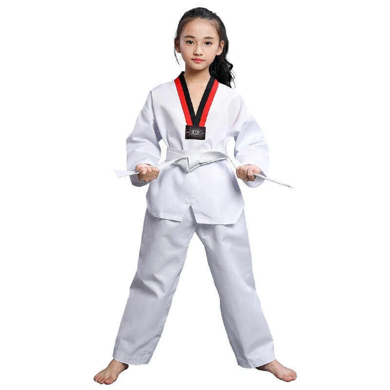 White Taekwondo Uniforms Karate Judo Taekwondo Clothes Children Adult Unisex
