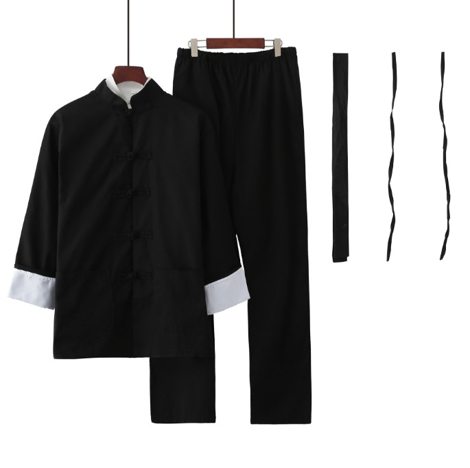 Men’s Kung Fu Suit Cotton Chinese Style Martial Art Uniform Cotton Tai Chi Sets