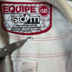Gracie Barra Storm BJJ Gi Jacket Kimono Top A0 XS White Mens Jiu Jitsu Training