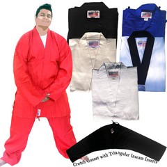 Jawadis Karate Tae Kwon Do Martial Arts Gi Jacket and Pants with FREE White Belt