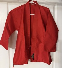 NEW Tiger Claw Uniform Martial Arts Suit 2 Piece Red Outfit Size 0