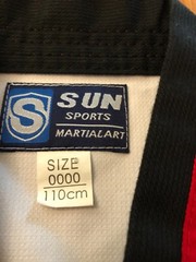 Taekwondo Top Sun Sports White Martial Arts CHILD KID SZ 0000 Patches Halloween