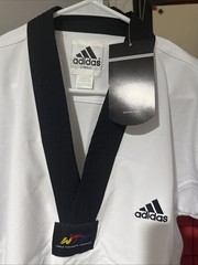 Adidas Adi-Start Taekwondo Uniform Dobok Size 160 (White V-Neck) WT Approved