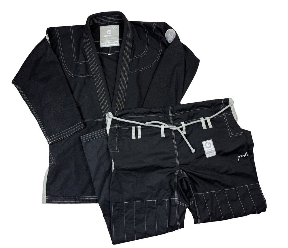 Gold BJJ Aeroweave F5 Black Gi Lightweight 275 GSM Kimono Jiu-Jitsu