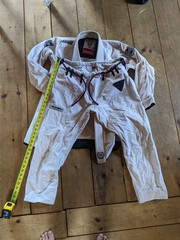 rare color ! SCRAMBLE ATHLETE Gi kimono & pants size A2, Cream, BJJ MMA JUDO