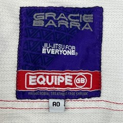 Gracie Barra Gi Jiu Jitsu Jacket Kimono Top Adult A0 White Equipe GB BJJ Adidas