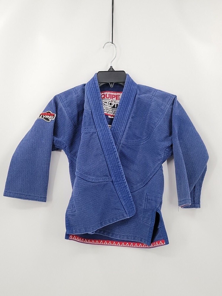 Equipe Storm Kimonds Jitsu Wrap Boys Size Y3 Blue Martial Arts 100% Cotton