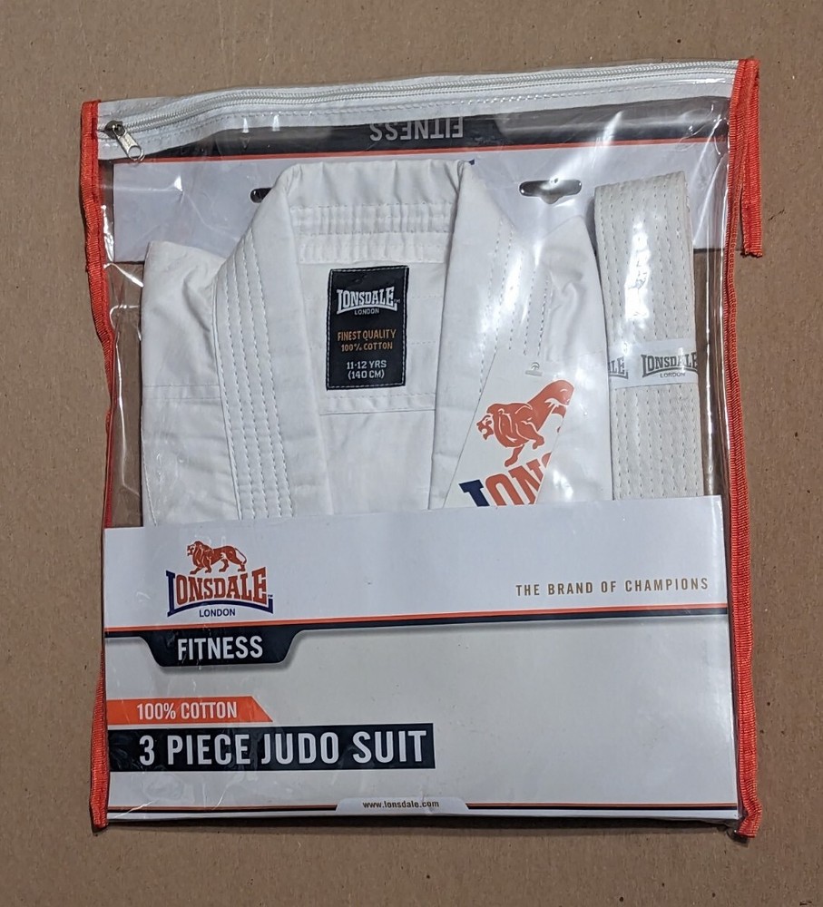 Lonsdale London 3 Piece Martial Arts Judo Suit White ages 11-12 Height 140cm