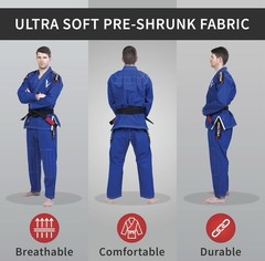 Vector Men’s BJJ Gi with Bonus White Belt Ripstop Pants for Brazilian Jiu Jitsu
