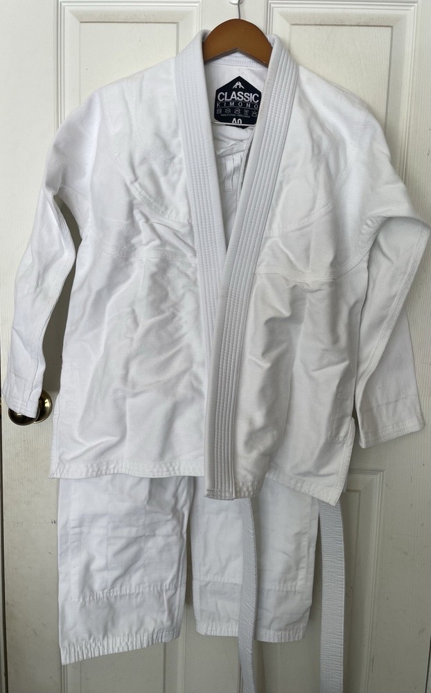 Classic Kimono Full Set (Adult Size AO) White Heavyweight Cotton Jiu Jitsu J1