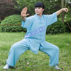 Unisex Cotton Blend Tai Chi Suit Summer martial arts Uniforms Kung Fu Clothing