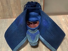 Japanese Kendo Men Mask High Quality Navy Deerskin 1 Bu Hand Stitched