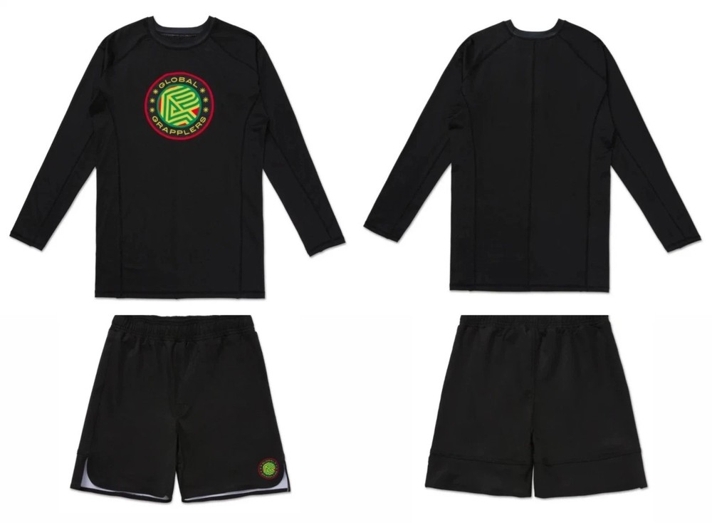 New Albino and Preto RS Comp RYGB Rash Guard LS and Fitted Short Set