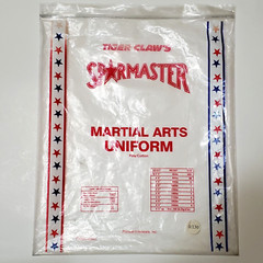Tiger Claw Sparmaster Martial Arts Uniform Black Kids Size 0/130 White Belt Incl