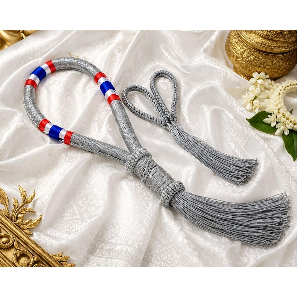 Mongkol Boxing Headband Handmade Color Sliver Gray Armbands Premium Prajiat Mua