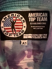 American Top Team Gwinnett Ga Gi MMA UFC Jitsu Judo Shirt Size A2 Blue Century