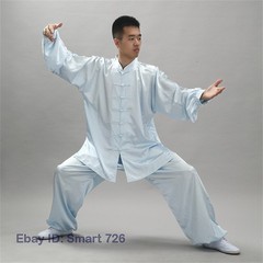 Chinese Women Men Kung Fu Uniform Martial Arts Wushu Taiji Suit Milk Silk