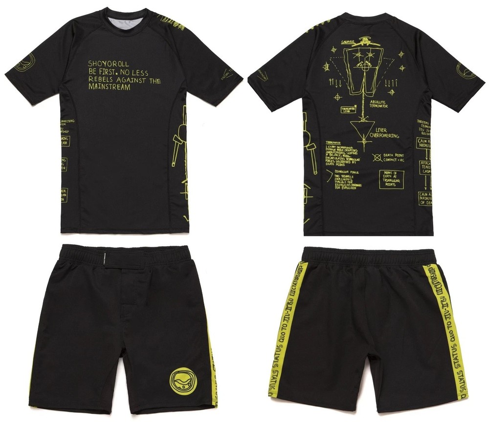 Shoyoroll Batch #112 Vital Principles Rash Guard SS Black Short Bjj No Gi