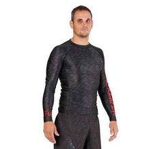 Fuji Fear the Reaper MMA BJJ Jiu Jitsu Long Sleeve LS Rashguard – Black/Red