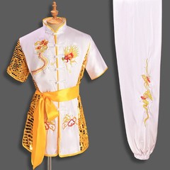 Quality Silk Chinese Kung Fu Taichi Uniform Wushu Suit Clothes Dragon Embroidery