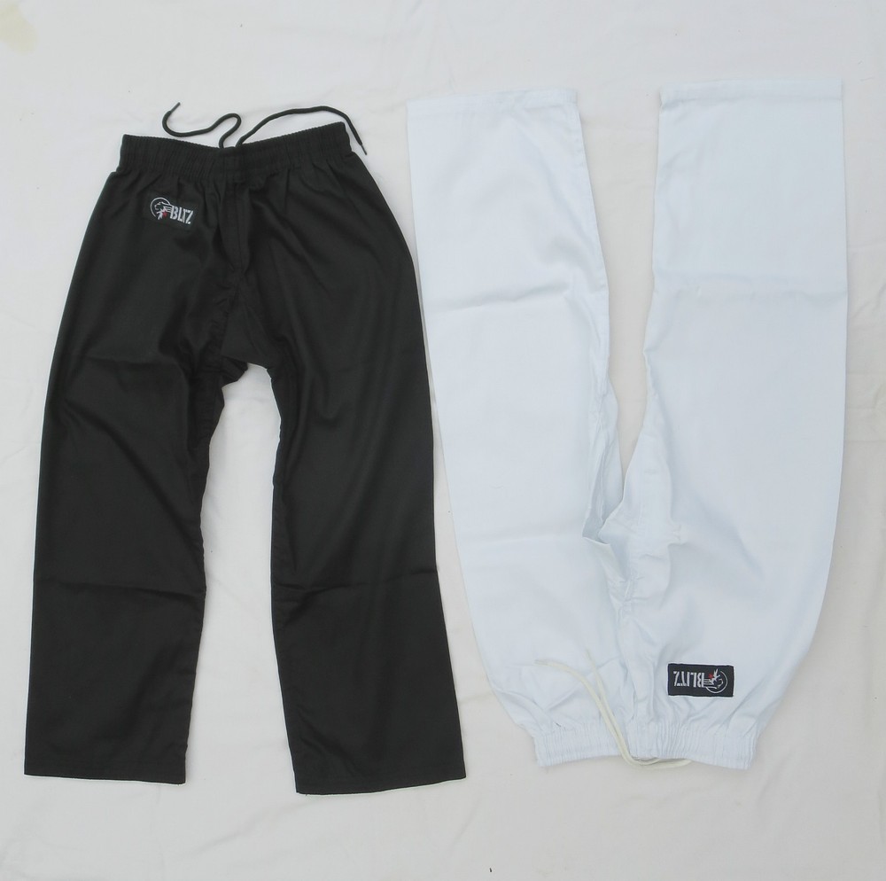 TROUSERS – Plain Black or White – Adult or Child for – Taekwondo – Karate etc