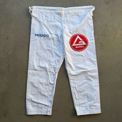 Gracie Barra Jiu Jitsu Gi Mens A1 White Kimono Pesado Set BJJ Top Pants BJJ