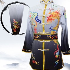 Gradient Martial Arts Uniform Kung Fu Tai Chi Suit Changquan Set Dragon Pattern