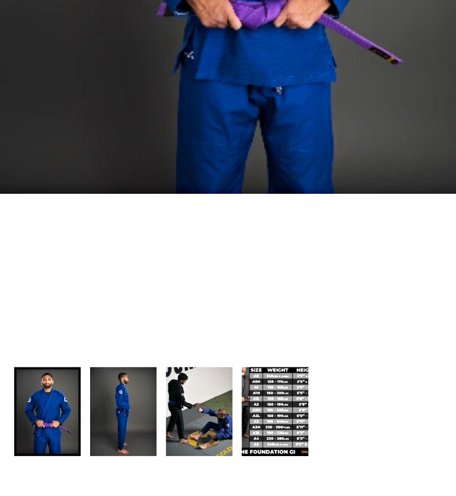 Gold BJJ The Foundation Gi Blue Jiu-Jitsu Uniform Set w/ Belt (Adult Unisex)