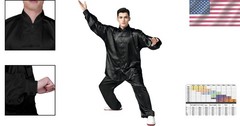 Comfortable Black Tai Chi Clothing – Long Sleeve Silk Set for Practitioners