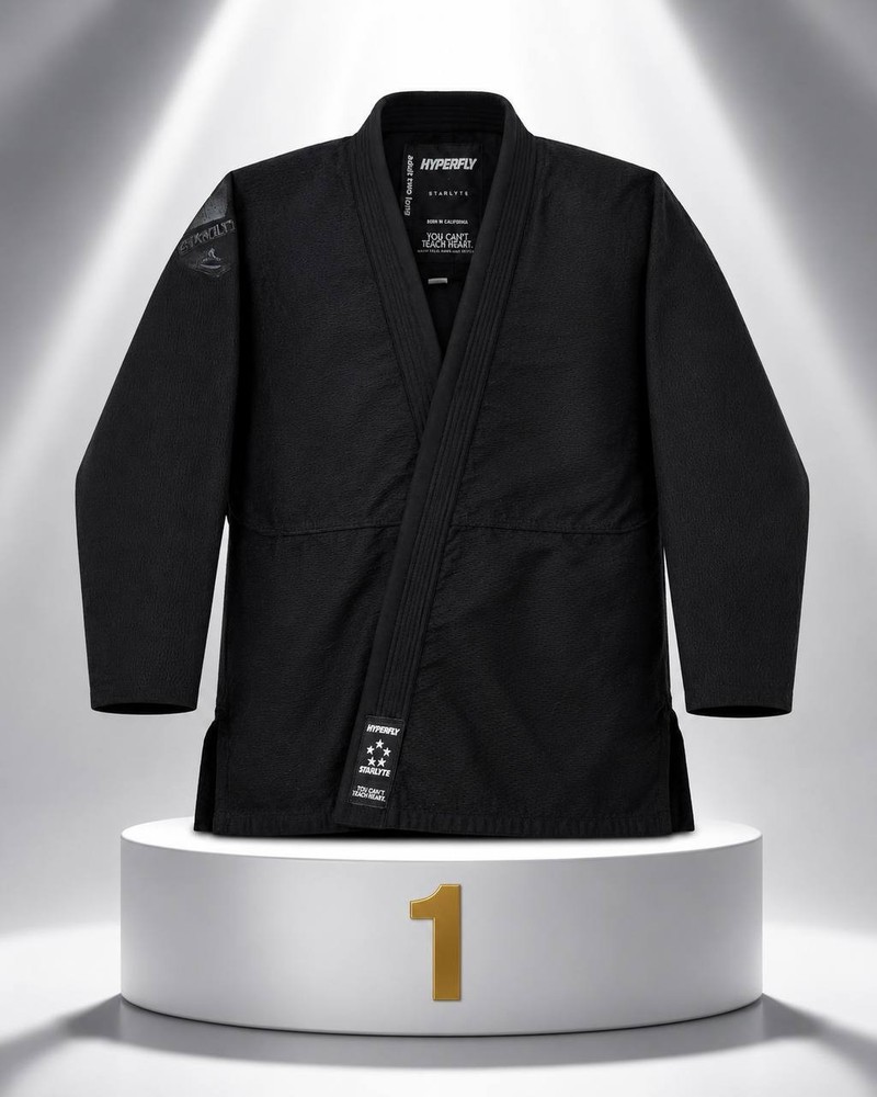 Hyperfly Starlyte BJJ Gi Jacket A2L Black Brazilian Jiu Jitsu Kimono Top Adult