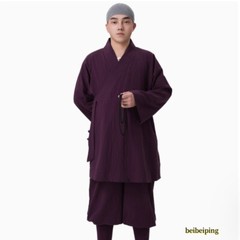 Buddhist Monk Linen Clothes Full Set Kung Fu Suit Meditation Uniforms Summer
