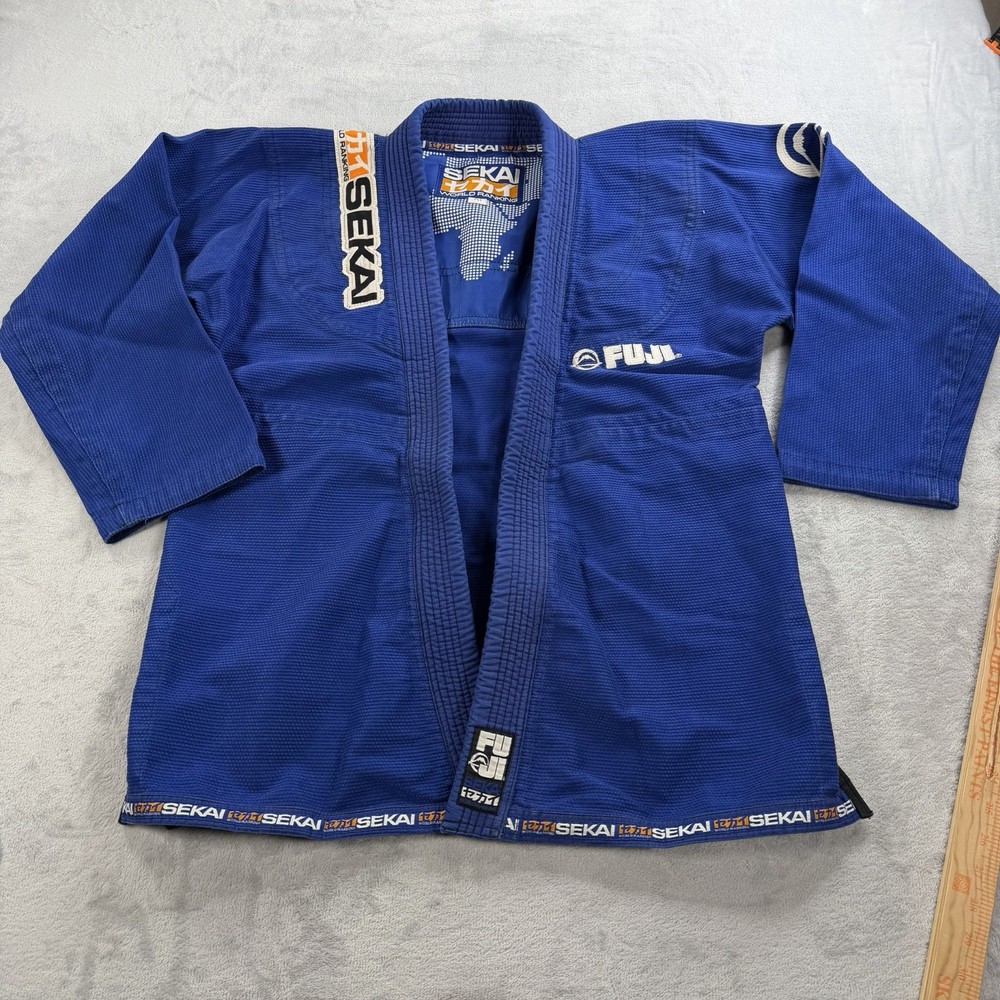 Fuji Sekai World Ranking BJJ Gi Kimono Jacket Blue Mens A1 Brazilian Jiu Jitsu