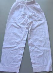 Martial Arts Gi Set Jacket & Pants w/ White Belt Kids Unisex White Size 1/140
