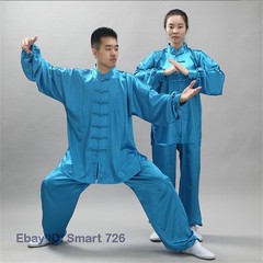 Chinese Women Men Kung Fu Uniform Martial Arts Wushu Taiji Suit Milk Silk