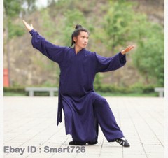 Taoist Shaolin Monk Kung Fu Linen Robe Tai Chi Uniform Wushu Sets Martial Arts