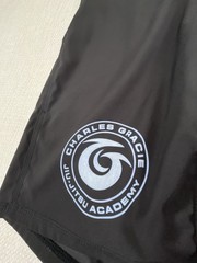 Charles Gracie Jiu Jitsu No Gi Shorts Adult 28 Made In USA Black BJJ MMA Logo