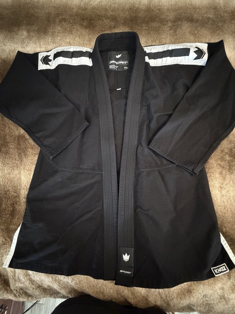 Kingz Sport BJJ Gi A3L Black Brazilian Jiu Jitsu Kimono IBJJF Ripstop Pants