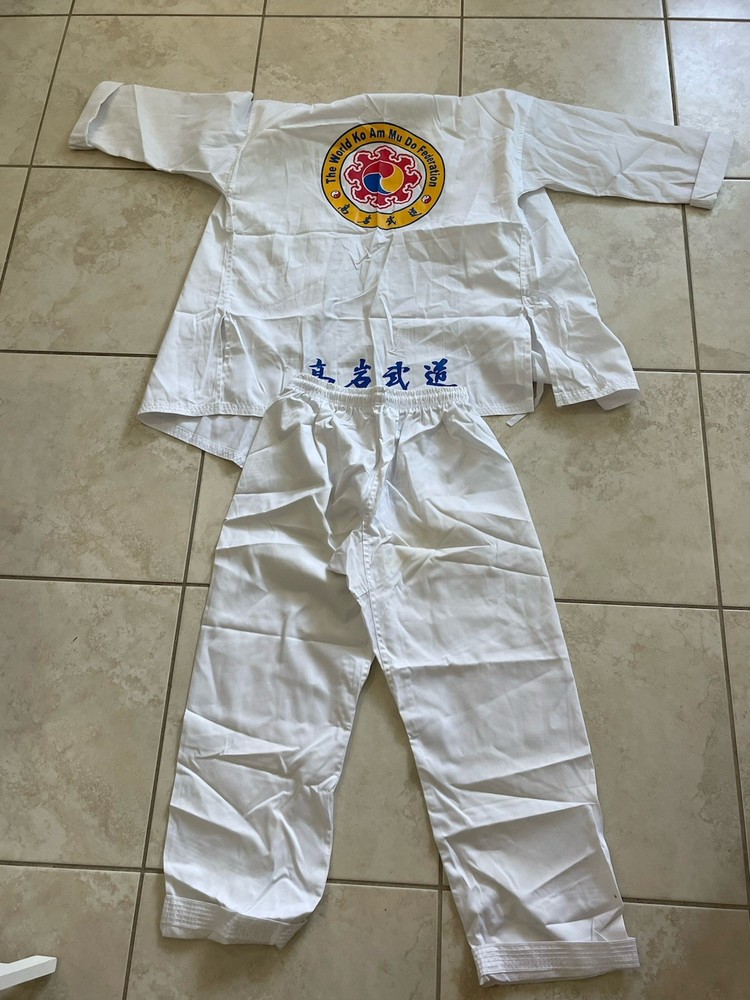 Vintage The World Ko Am Mu Do Federation Taekwondo Uniform Top And Bottom Size 5