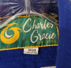 CHARLES GRACIE JIU-JITSU ACADEMY BLUE SMALL CHILD GI TOP SIZE MOO